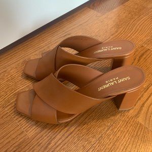 Saint Laurent LouLou Brown Slide Sandals, size 37